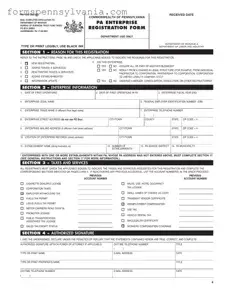 Fill in a Valid Pennsylvania Pa 100 Form